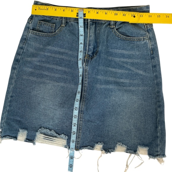 Distressed Denim Skirt - Picture 5 of 7